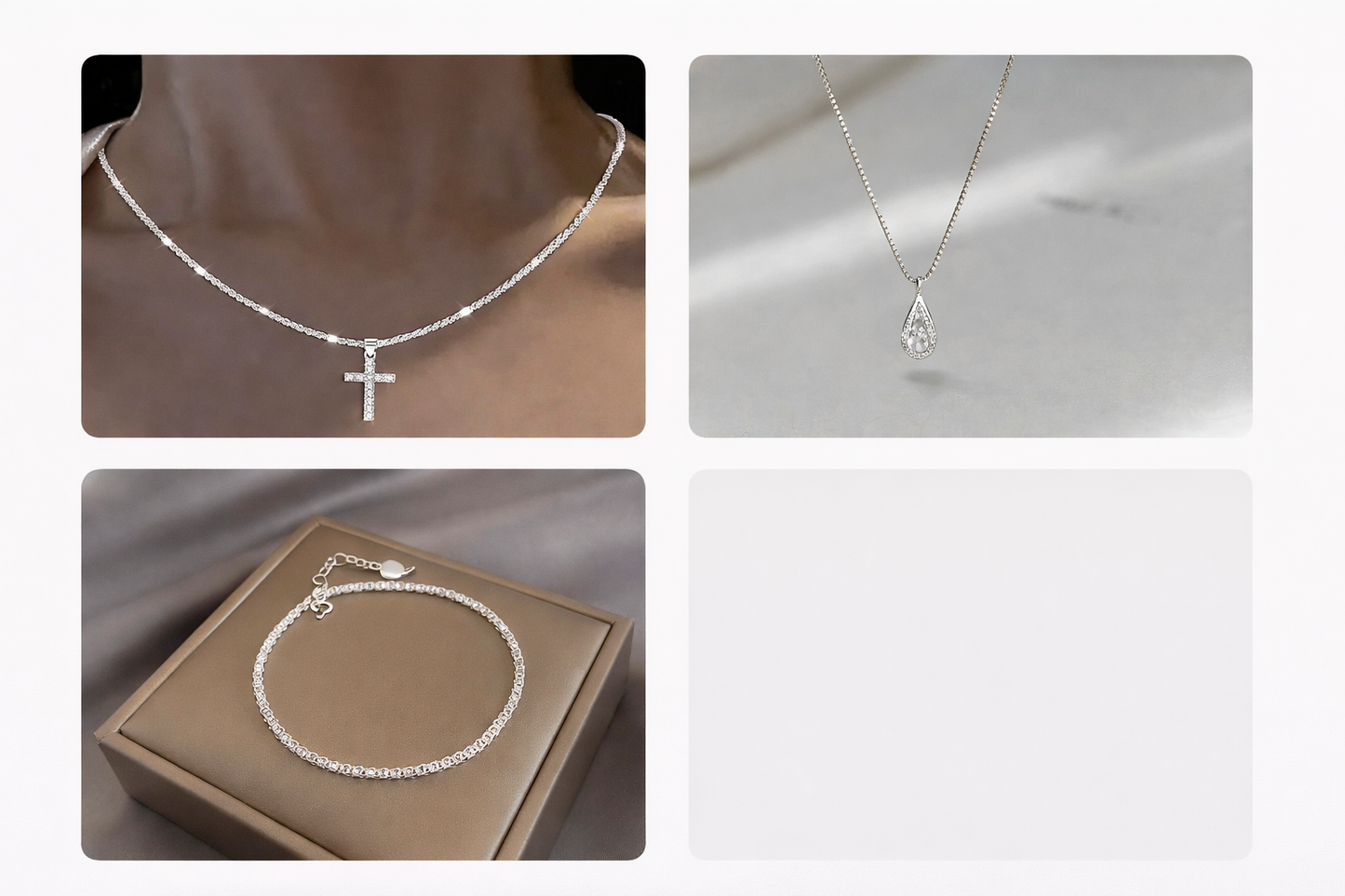 Colares e pulseiras _ Brilhante com Zircónia – Elegância Intemporal