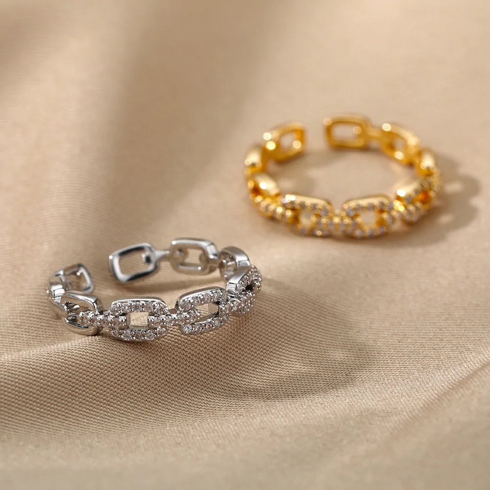 Anel Elo Luxo _banho de Ouro 18K