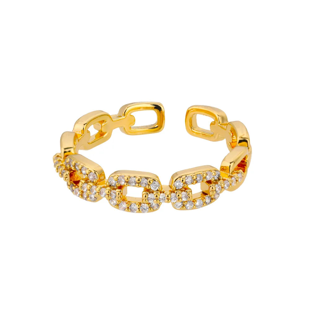 Anel Elo Luxo _banho de Ouro 18K
