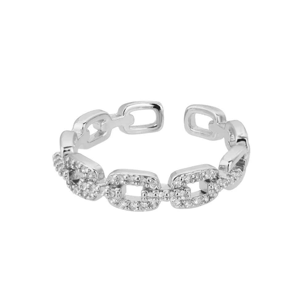 Anel Elo Luxo _banho de Ouro 18K
