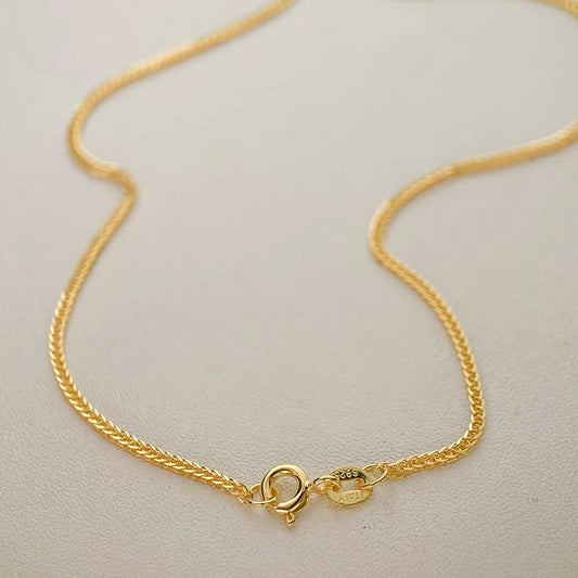 Colar Foxtail em Prata 925 Banhado a Ouro