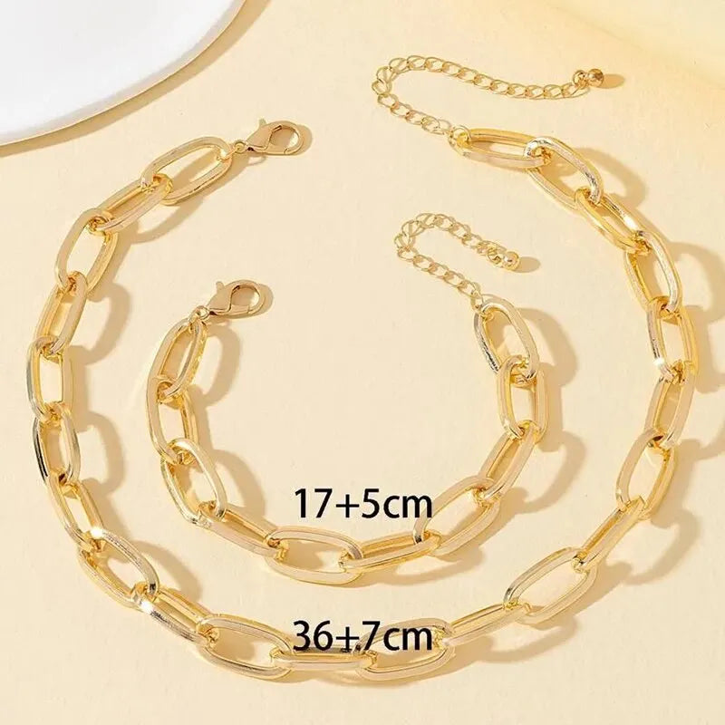Conjunto Dubai Royale Chain banho de ouro 18K