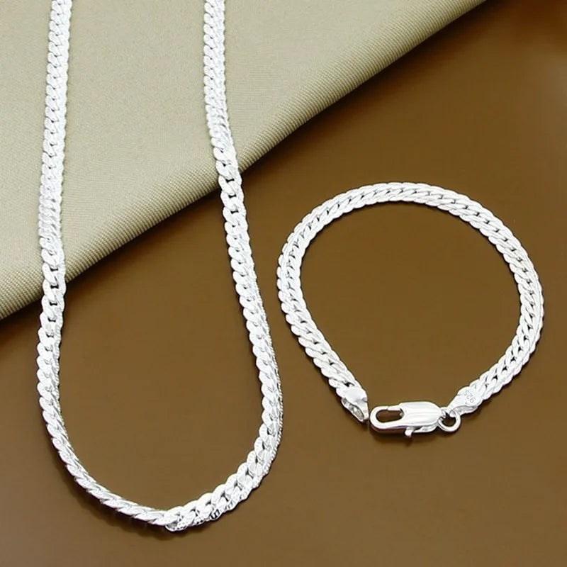 Conjunto de Colar e Pulseira em Prata 925