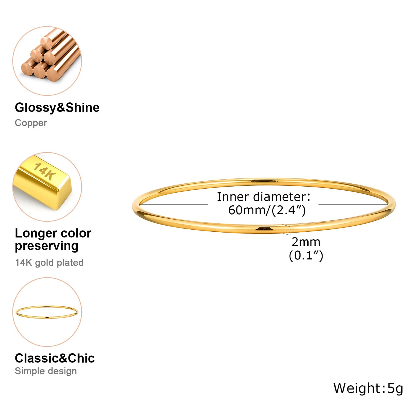 Bracelet Pure Line_ Banho de ouro 18K