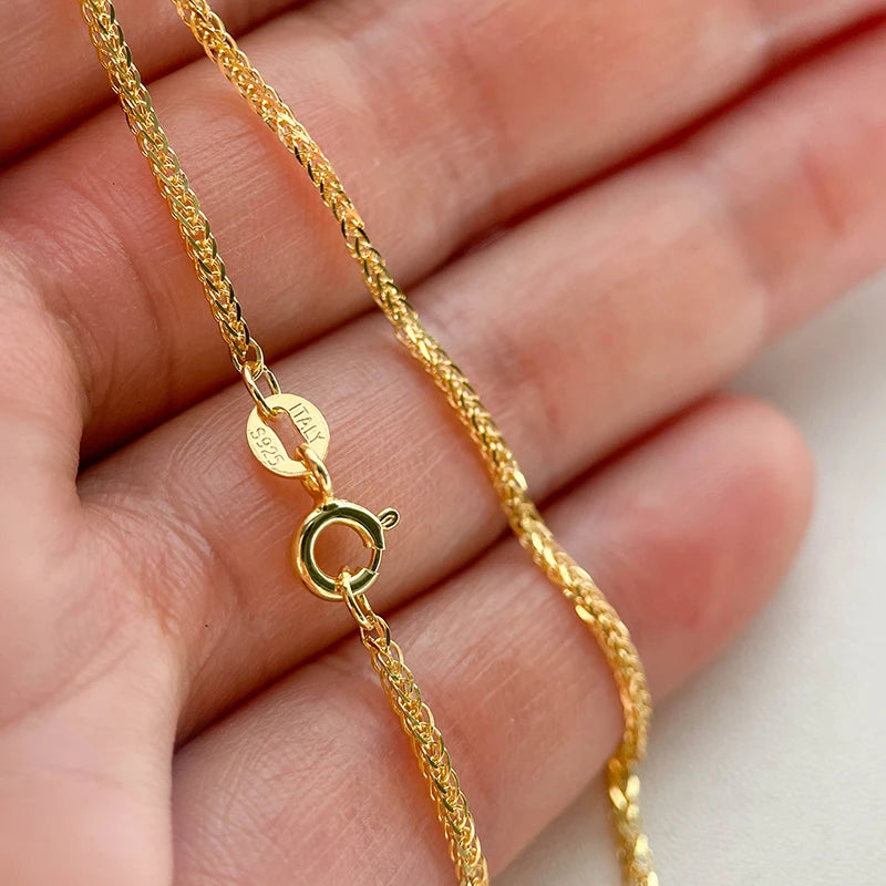 Colar Foxtail em Prata 925 Banhado a Ouro