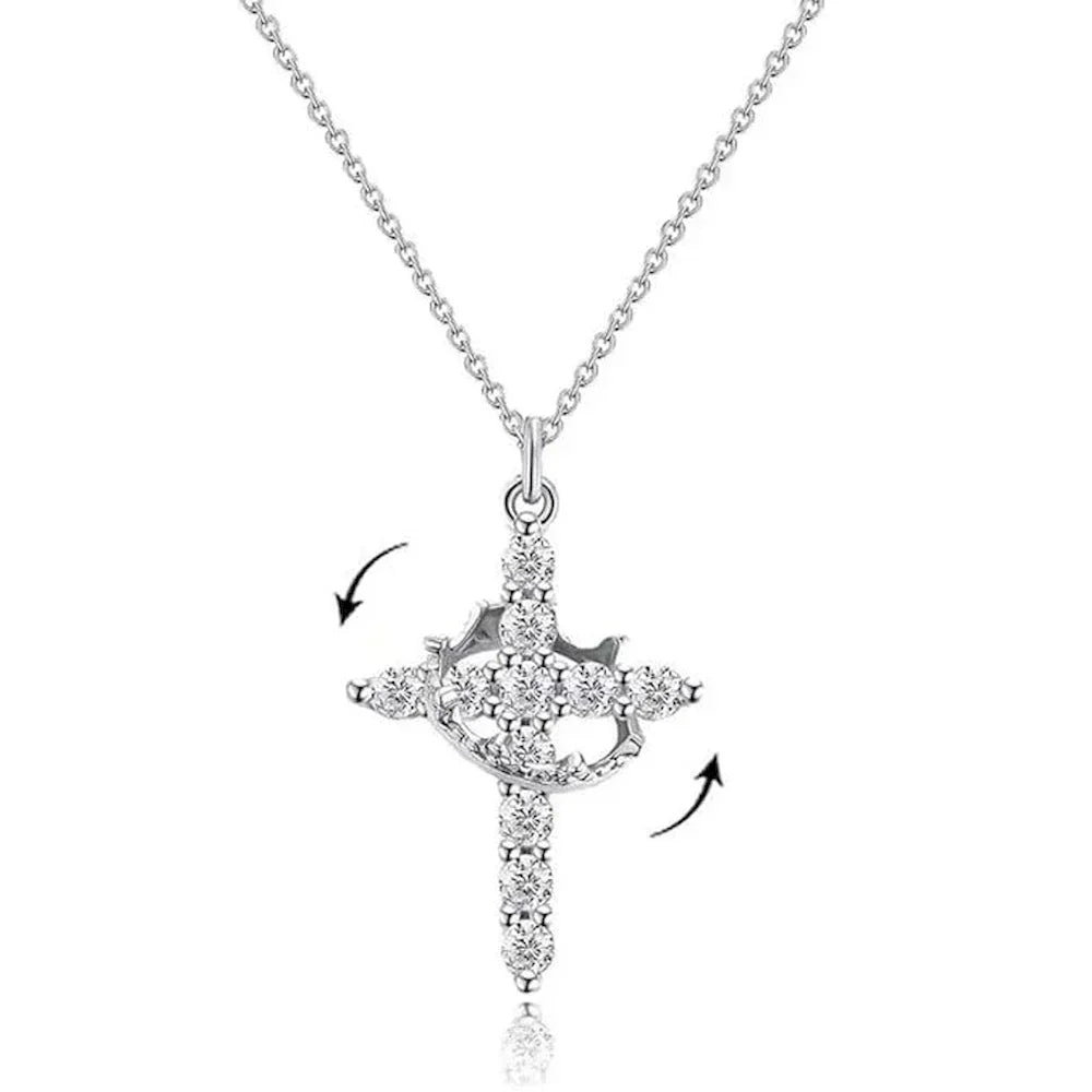 Colar Cruz Elegante com Cristais banhada a ouro de 18K
