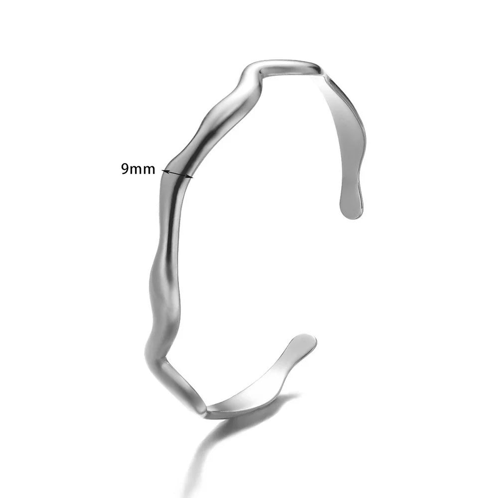 Bracelete Onda Dourada_ aço inoxidável