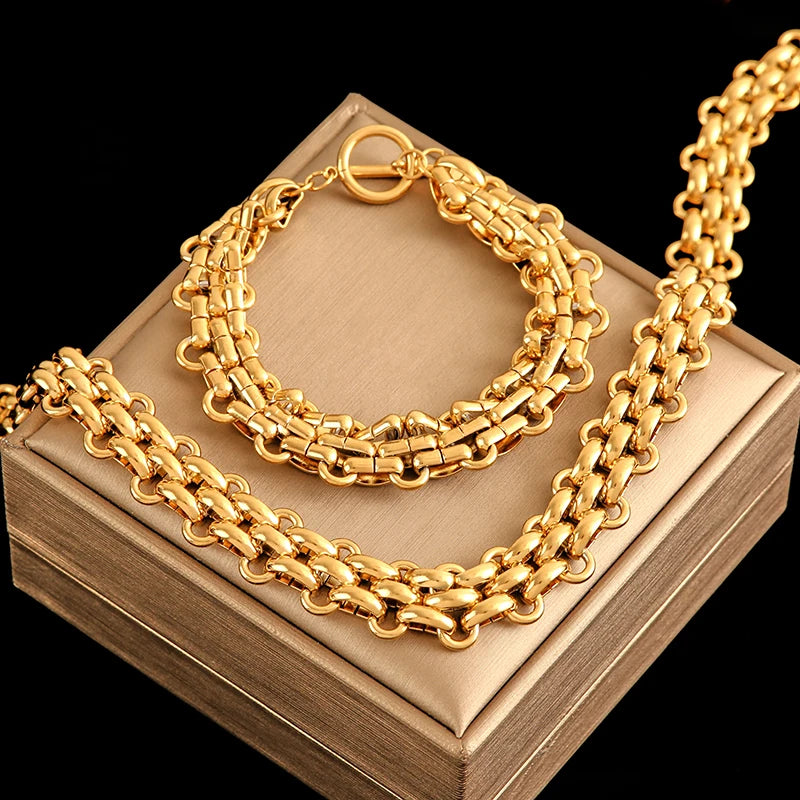 Colar e Pulseira Lumina 🌻 aço inoxidável 316