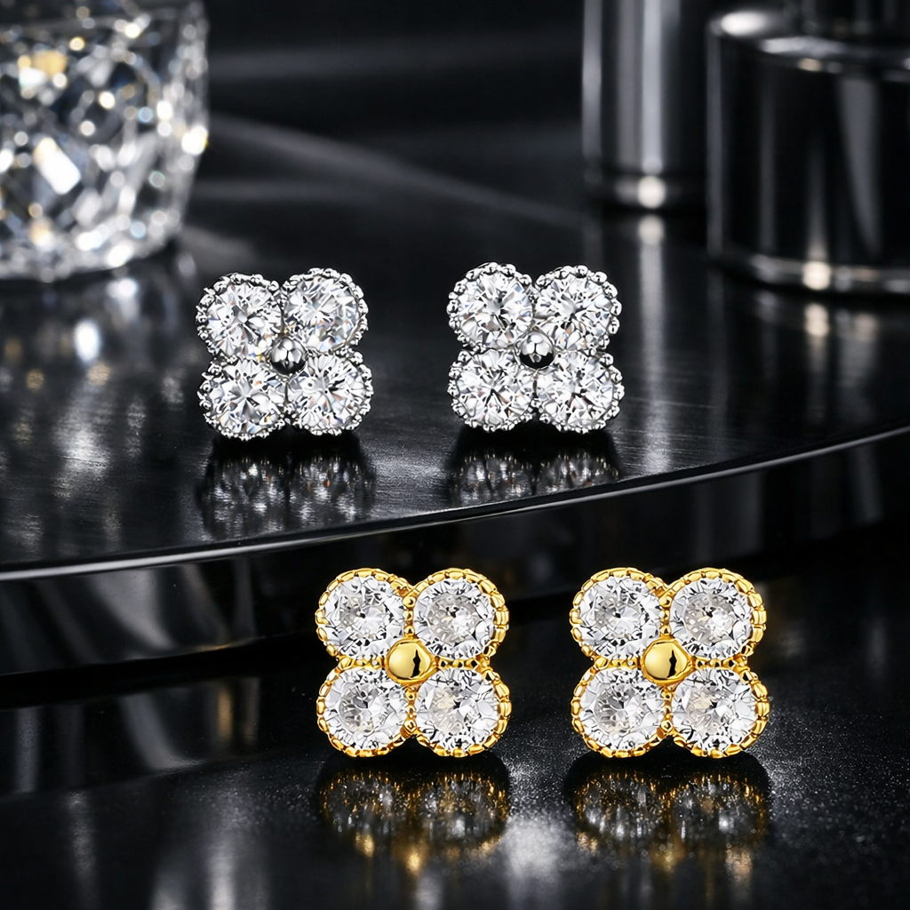 Brincos Trevo da Sorte – Elegância em Prateado 925